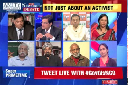 8 panelists in a news show debate