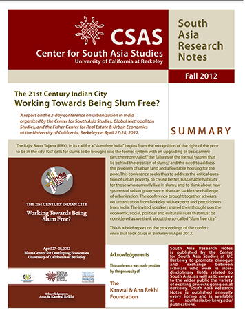 Cover image of SA Research Notes, Spring 2012