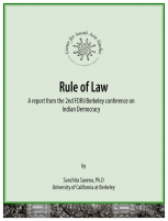 Report cover: Rule of Law