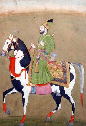 Guru Gobind Singh with his horse. 1800.
