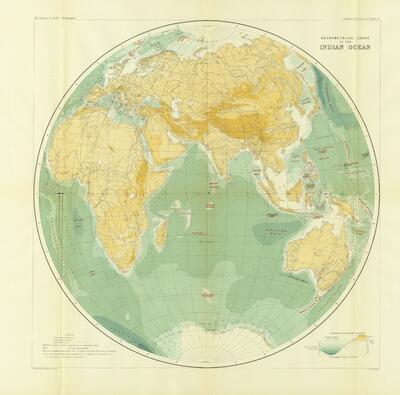 Sir John Murray's map of the Indian Ocean. 1895.
